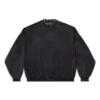 Oversized-Sweatshirt mit Rundausschnitt und Perforation «Black Faded» 762718TPVD91055