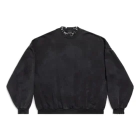 Oversized-Sweatshirt mit Rundausschnitt und Perforation «Black Faded» 762718TPVD91055