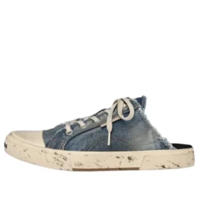 Paris Distressed Denim Pantoletten «Blue» 693952W3RCL4090
