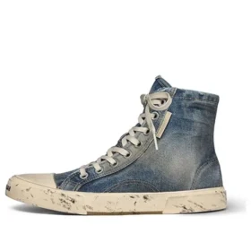 Paris High-Top-Sneaker «Blue Destroyed Denim and Rubber» 688752W3RCL4090