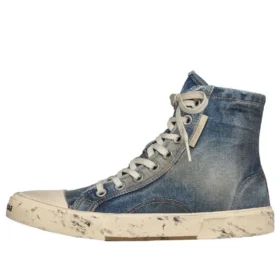 Paris High-Top-Sneaker «Blue Destroyed Denim and Rubber» 688756W3RCL4090