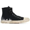 Paris High-Top-Sneaker «Schwarze, zerrissene Baumwolle und weisser Gummi mit Graffiti» 688752W3RR41099