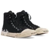 Paris High-Top-Sneaker «Schwarze, zerrissene Baumwolle und weisser Gummi mit Graffiti» 688752W3RR41099