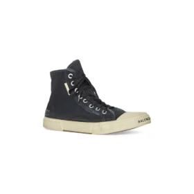 Paris High-Top-Sneaker «Schwarze, zerrissene Baumwolle und weisses Gummi» 688752W3RC11090