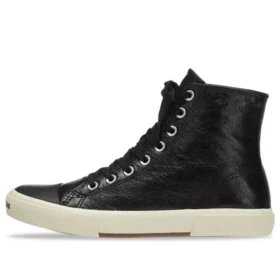 Paris High-Top-Sneaker «Schwarzes Leder und weisses Gummi» 688756W3RCA1090