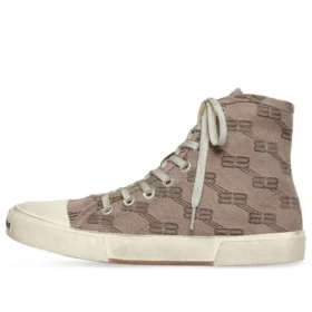 Paris High-Top-Sneaker «Tan BB Monogram Cotton and White Rubber» 688756W3RQ12298
