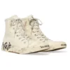 Paris High-Top-Sneaker «Weisse, abgenutzte Baumwolle und weisses Gummi mit Graffiti» 688752W3RR49010