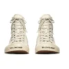 Paris High-Top-Sneaker «Weisse, abgenutzte Baumwolle und weisses Gummi mit Graffiti» 688752W3RR49010