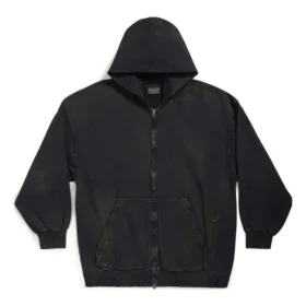 Paris-Hoodie mit Reissverschluss, schmale Passform «Black Faded» 744454TOVI41055