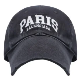 Paris Logo Baseballkappe «Washed Black White» 680748-410B2