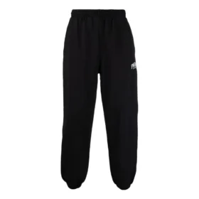 Paris Logo Stretched Knee Sweatpants «Black White» 675244TLVL81070