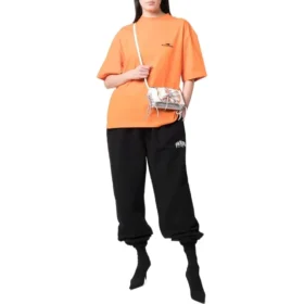 Paris Logo Stretched Knee Sweatpants «Black White» 675244TLVL81070