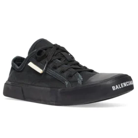 Paris Low-Top-Sneaker «Black Destroyed Cotton and Black Rubber» 688754W3RP21010