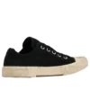 Paris Low-Top-Sneaker «Black Destroyed Cotton and White Rubber» 688757W3RC21090