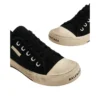 Paris Low-Top-Sneaker «Black Destroyed Cotton and White Rubber» 688757W3RC21090