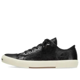 Paris Low-Top-Sneaker «Schwarze, zerrissene Baumwolle und weisses Gummi» 688754W3RCB1090