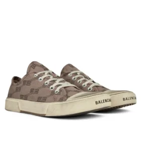 Paris Low-Top-Sneaker «Tan BB Monogram Cotton and White Rubber» 688757W3RQ22298