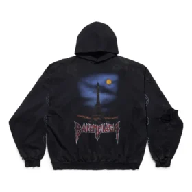Paris Moon No Pocket Hoodie Oversized «Black Faded» 744462TOVE31055