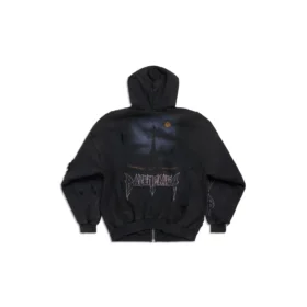 Paris Moon Oberbekleidung Oversize-Hoodie mit Reissverschluss «Schwarz» 744444TOVE51055