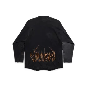 Paris Moon Upside Down Langarm-T-Shirt Oversized «Black Faded» 698155TOVT31055