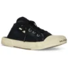 Paris Pantoletten «Black Destroyed Cotton and White Rubber» 693952W3RC31090