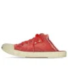 Paris Pantoletten «Red Destroyed Cotton and White Rubber» 693952W3RC36090