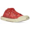 Paris Pantoletten «Red Destroyed Cotton and White Rubber» 693952W3RC36090