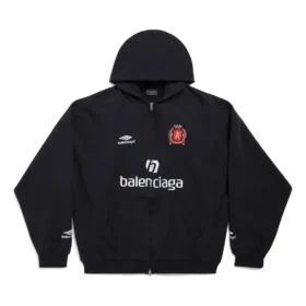 Paris Soccer Zip-up Hoodie, Medium Fit «Black White» 744457TPVS61070