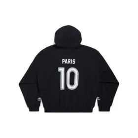 Paris Soccer Zip-up Hoodie, Medium Fit «Black White» 744457TPVS61070