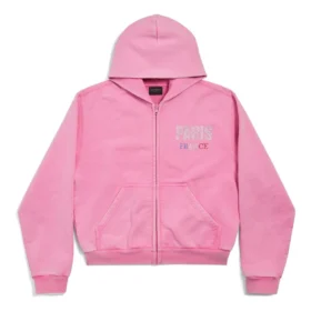 Paris Strass Full-Zip-Hoodie, schmale Passform «Faded Pink» 811611TRVL49568