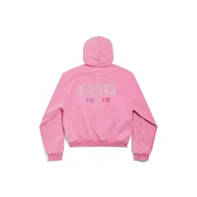 Paris Strass Full-Zip-Hoodie, schmale Passform «Faded Pink» 811611TRVL49568