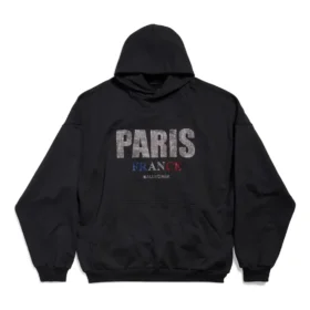 Paris Strass Hoodie Large Fit «Black» 803265TRVL41000
