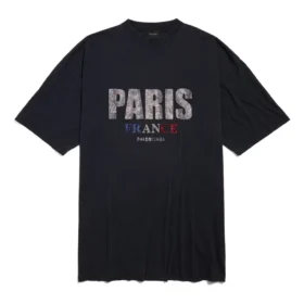 Paris Strass-T-Shirt-Kleid «Schwarz» 777750TRVL71000