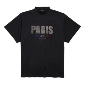 Paris Strass T-Shirt Oversized «Schwarz» 787349TRVL51000