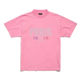 Paris Strass T-Shirt Small Fit «Pink Faded» 809122TRVL59568