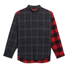 Patchwork-Kariertes Flanellhemd «Red Black» 647364TJM136167