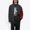 Patchwork-Kariertes Flanellhemd «Red Black» 647364TJM136167