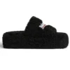 Plateausandalen mit Fellbesatz «Black» 762826W2DO11096