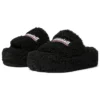 Plateausandalen mit Fellbesatz «Black» 762826W2DO11096