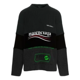 Political Campaign gerippter Panel-Pullover «Grey» 675293T32011281