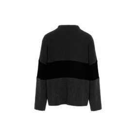 Political Campaign gerippter Panel-Pullover «Grey» 675293T32011281