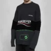 Political Campaign gerippter Panel-Pullover «Grey» 675293T32011281