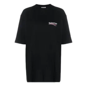Political Campaign Shirt, grosse Grösse, kurzärmelig, schwarz 620941TIV521070