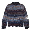 Pullover aus Wollmischung im Destroyed-Fair-Isle-Look «Blue» 662518T16028088