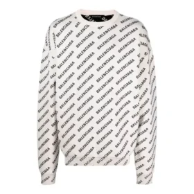 Pullover mit durchgehendem Logo und Rundhalsausschnitt «White Black» 702952T32339054