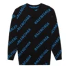 Pullover mit Rundhalsausschnitt und Allover-Logo «Black Blue» 625970T31781165