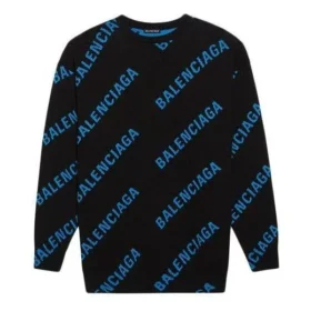 Pullover mit Rundhalsausschnitt und Allover-Logo «Black Blue» 625970T31781165