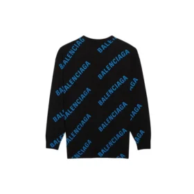 Pullover mit Rundhalsausschnitt und Allover-Logo «Black Blue» 625970T31781165
