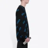 Pullover mit Rundhalsausschnitt und Allover-Logo «Black Blue» 625970T31781165