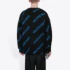 Pullover mit Rundhalsausschnitt und Allover-Logo «Black Blue» 625970T31781165